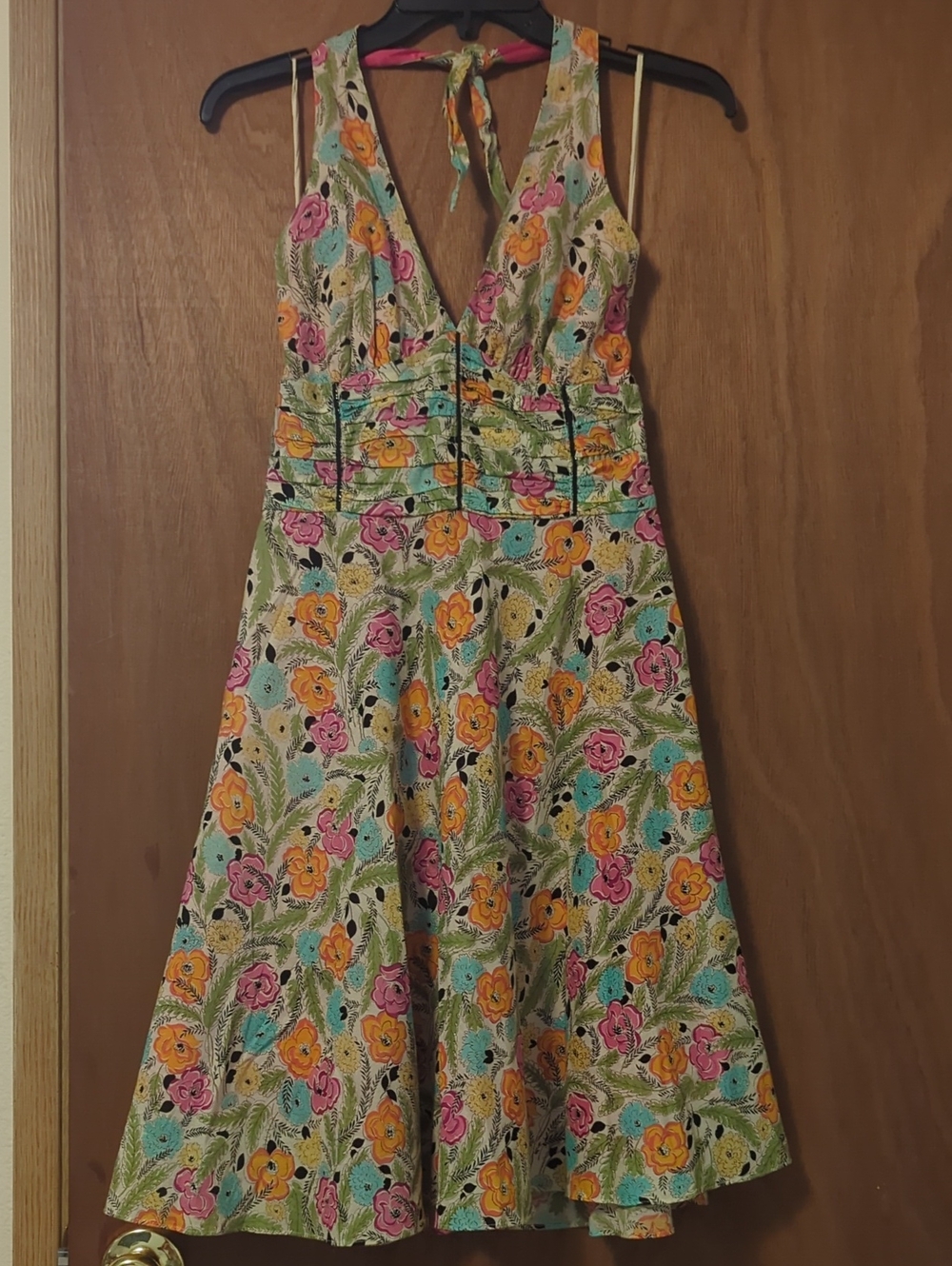 Molly New York One-Shoulder Floral Dress in Pink, Orange, Teal, Green
